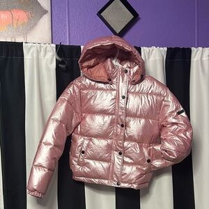 XOXO Metallic Pink Women's Puffer Jacket